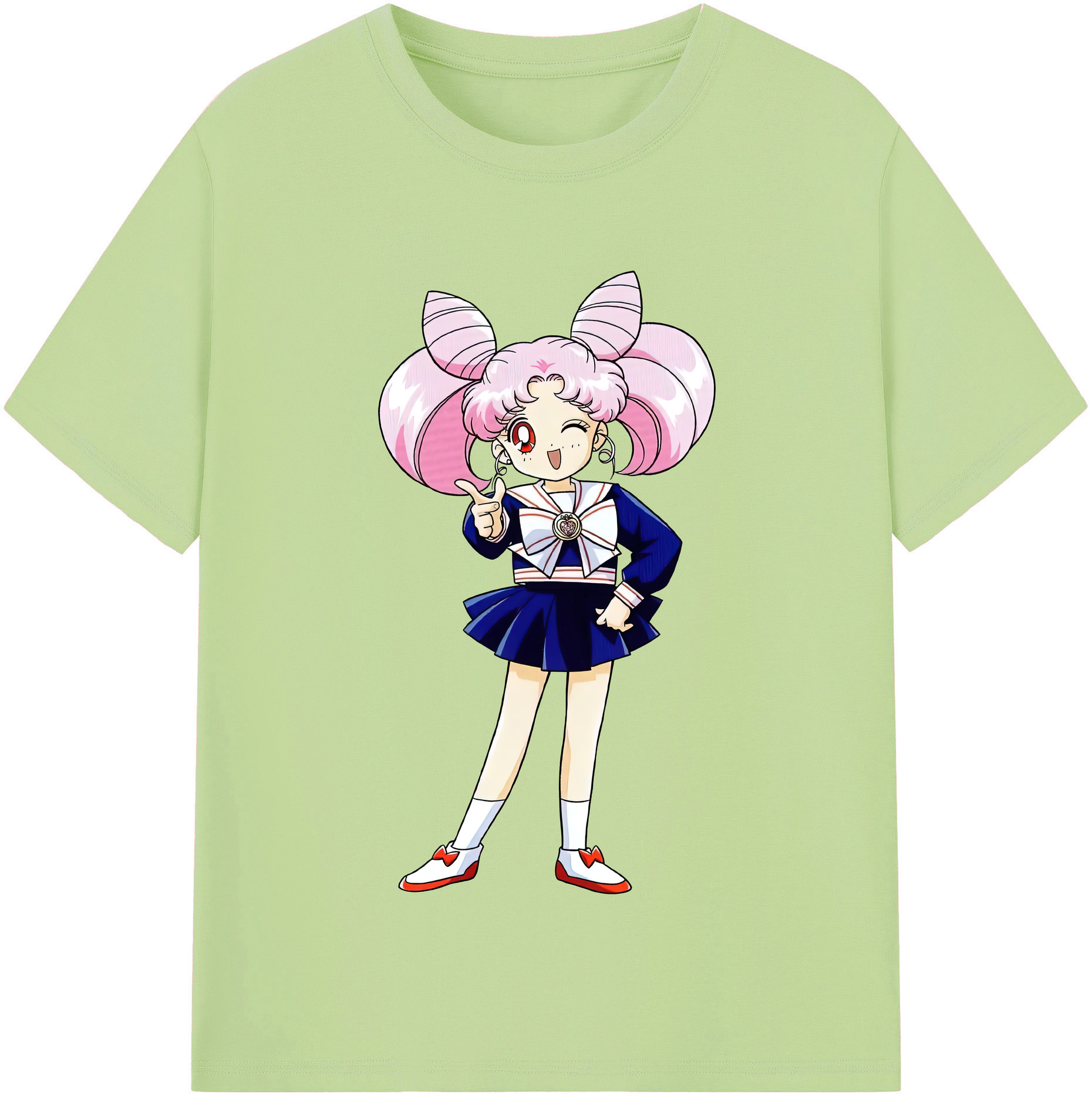 （画像用） 美少女戦士セーラームーン ちびうさ Sailor Moon Chibiusa Tsukino Usagi Small Lady Serenity 綿100％半袖Tシャツ（フロントプリント）